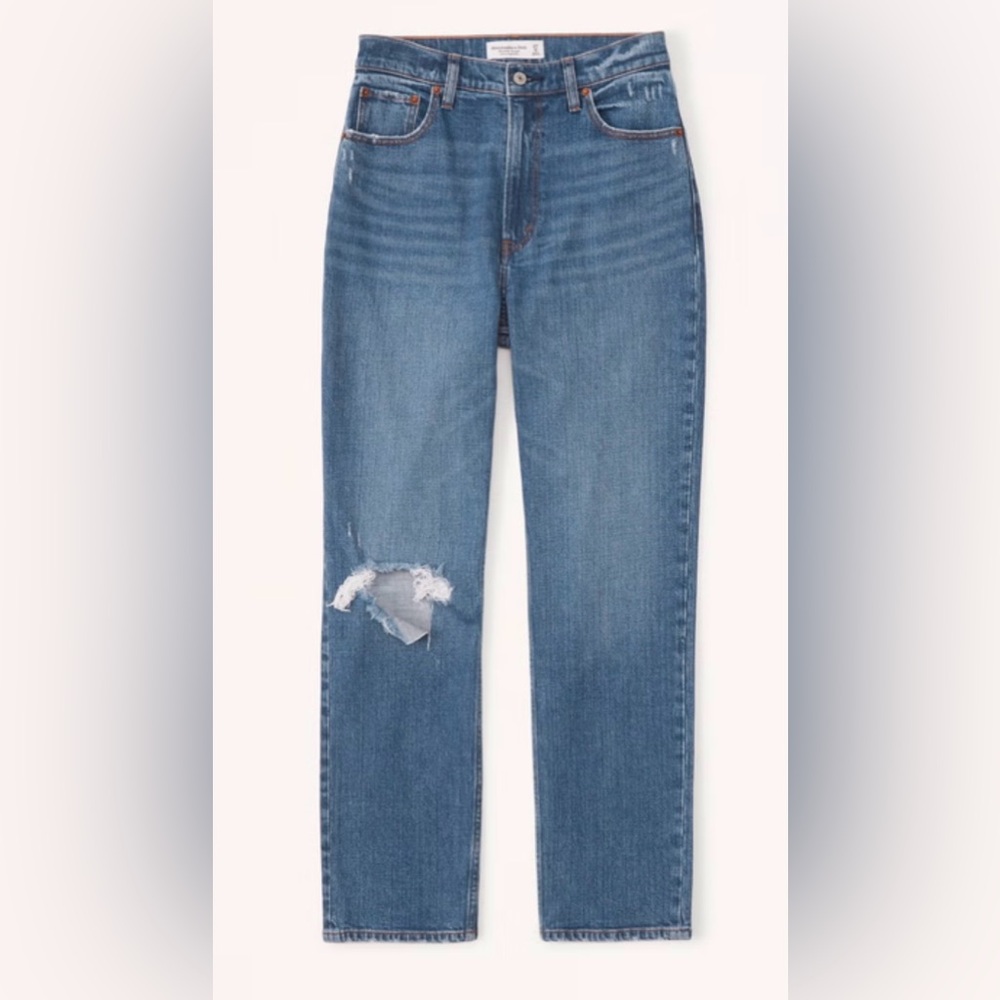 Abercrombie & Fitch Curve Love Ultra High Rise Ankle Straight Jean Size 26/2 - Picture 2 of 7